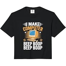 I Make Computer Beep Boop Funny Software Engineer Coding Comfort Colors Crop Top