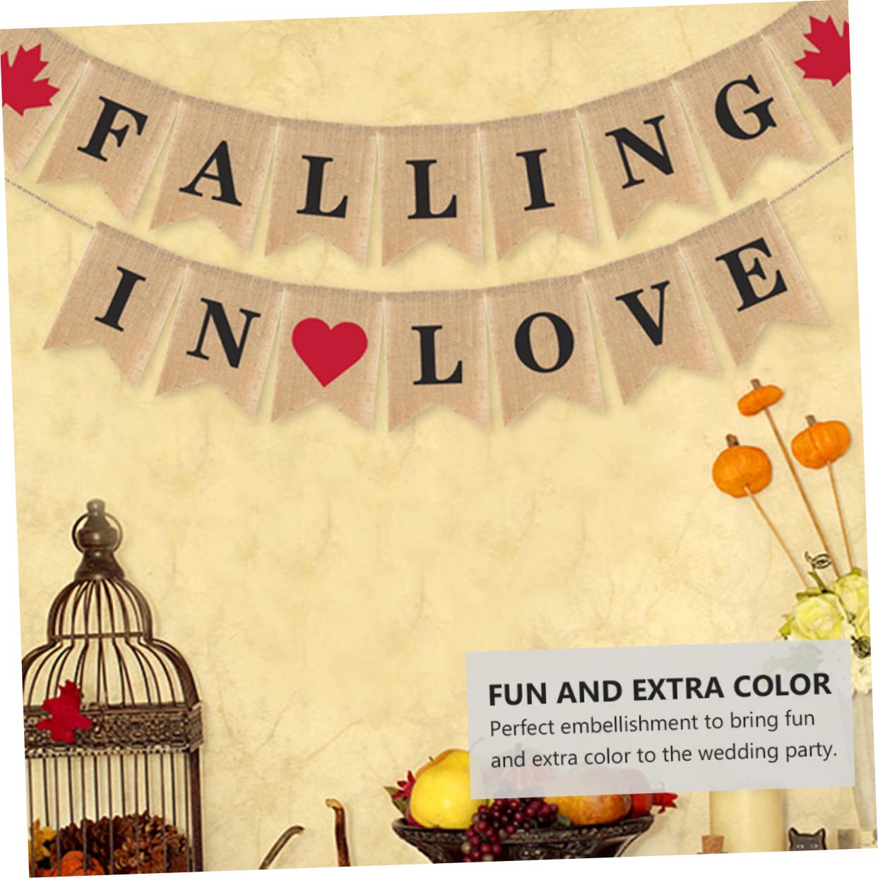 PRETYZOOM 3stücke Khaki Hochzeitsbanner Aus Leinen Herbstdekoration Falling in Love Für Fotografie Und Events Einfach Aufzuhängen Für Hochzeiten Und Verlobungsfeiern