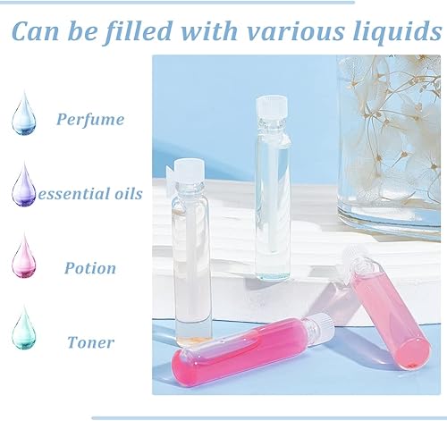 Miniatura 5 de BENECREAT Juego de 150 botellas de muestra de perfume vacías de 0.1 fl oz, botella de muestra de perfume de vidrio para llenar recipientes de