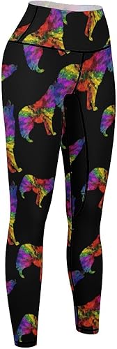 Miniatura 8 de Rainbow Wolf High Waist Yoga Pants Tummy Control Stretch Leggings for Women