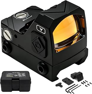 Sutekus RMRタイプ ドットサイト HD1×24 サバゲー用 20mmレール対応 モーションセンサー搭載 グロック用マウント付 ブラック