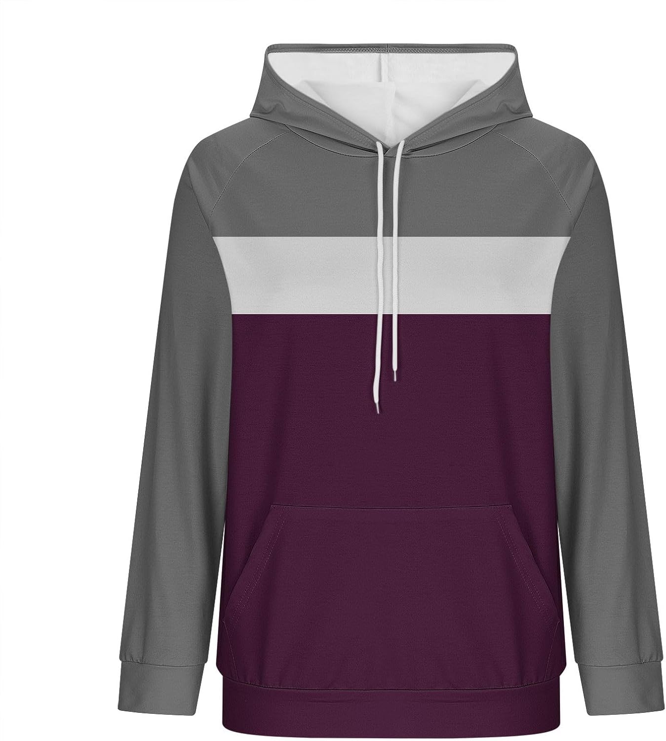 Womens Oversized Hoodies Long Sleeve Fall Fashion Winter Color Block Hooded Sweatshirts Casual Comfy Pullover Tops
