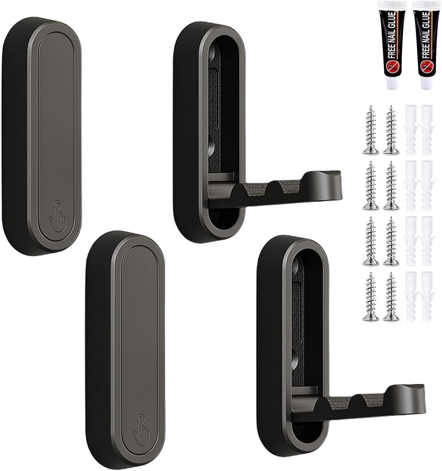 PAQWTYB Hooks, 4 Pack Zinc Alloy Invisible Hanger Hook Metal Foldable Coat