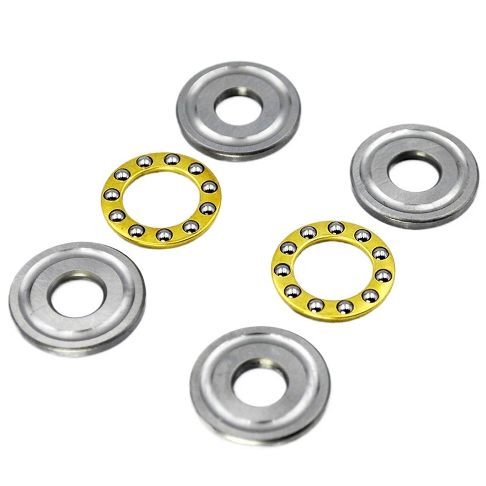 Deep Groove Double Rubber Seal Bearings 2/10pcs Thrust Ball Bearing F8-22M 8 * 22 * 7mm Balls Inner Diameter 8mm Plane Planar Miniature Axial Ball Bearings(10pcs)