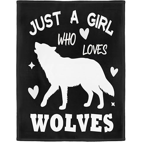 Wolf Lover Blanket, Just A Girl Who Loves Wolves Blanket, Soft Warm Cozy Fleece Thr...
