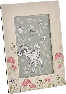 Happy Homewares Forest Friends Bambi Floral Ceramic Frame - 4" x 6" - Perfect for Any Fan - Officially Licensed