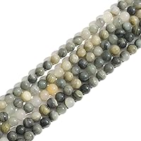 Vista 7 de Piedra natural de 0.394 pulgadas (0.394 pulgadas) con brillo verde luminoso, cuentas redondas de cristal energético, cuentas sueltas para bricolaje