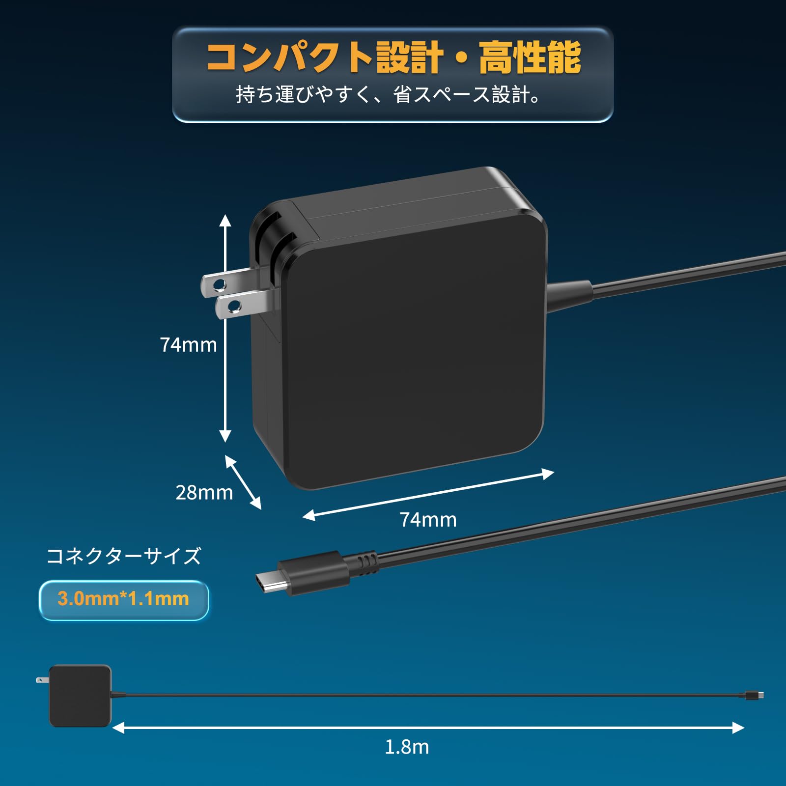 Amazon.co.jp: レノボ対応 65W USB-C ACアダプター PD充電器 20V 3.25A
