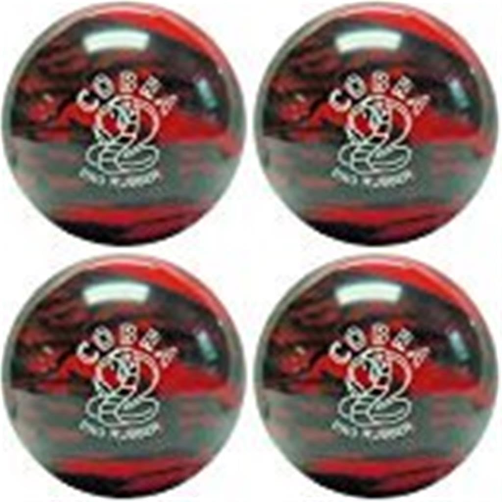 EPCO Candlepin Bowling Ball- Cobra Pro Rubber, Red & Black (4 1/2 inch- 2lbs. 6oz.) 4 Balls
