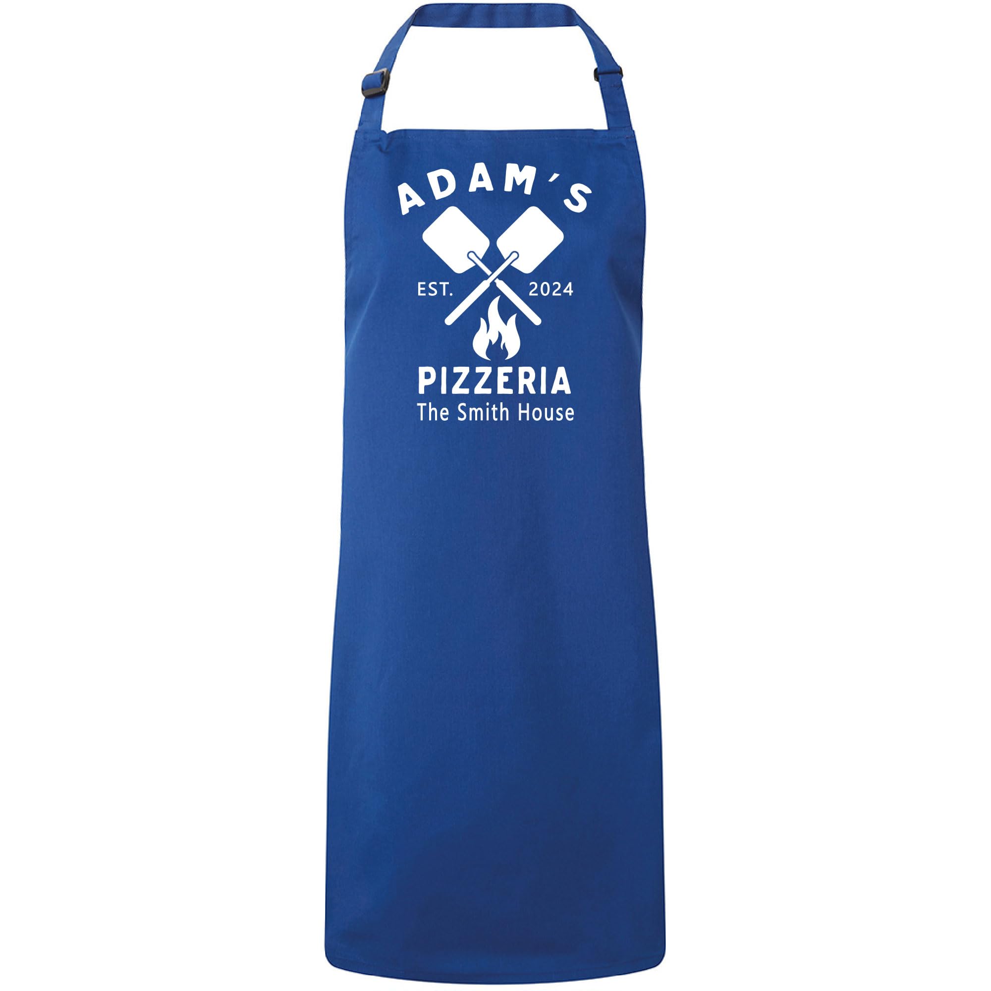 Personalised Pizza Apron Pizza Oven Apron Barbecue Apron Unisex Cooking Apron (Royal Blue)