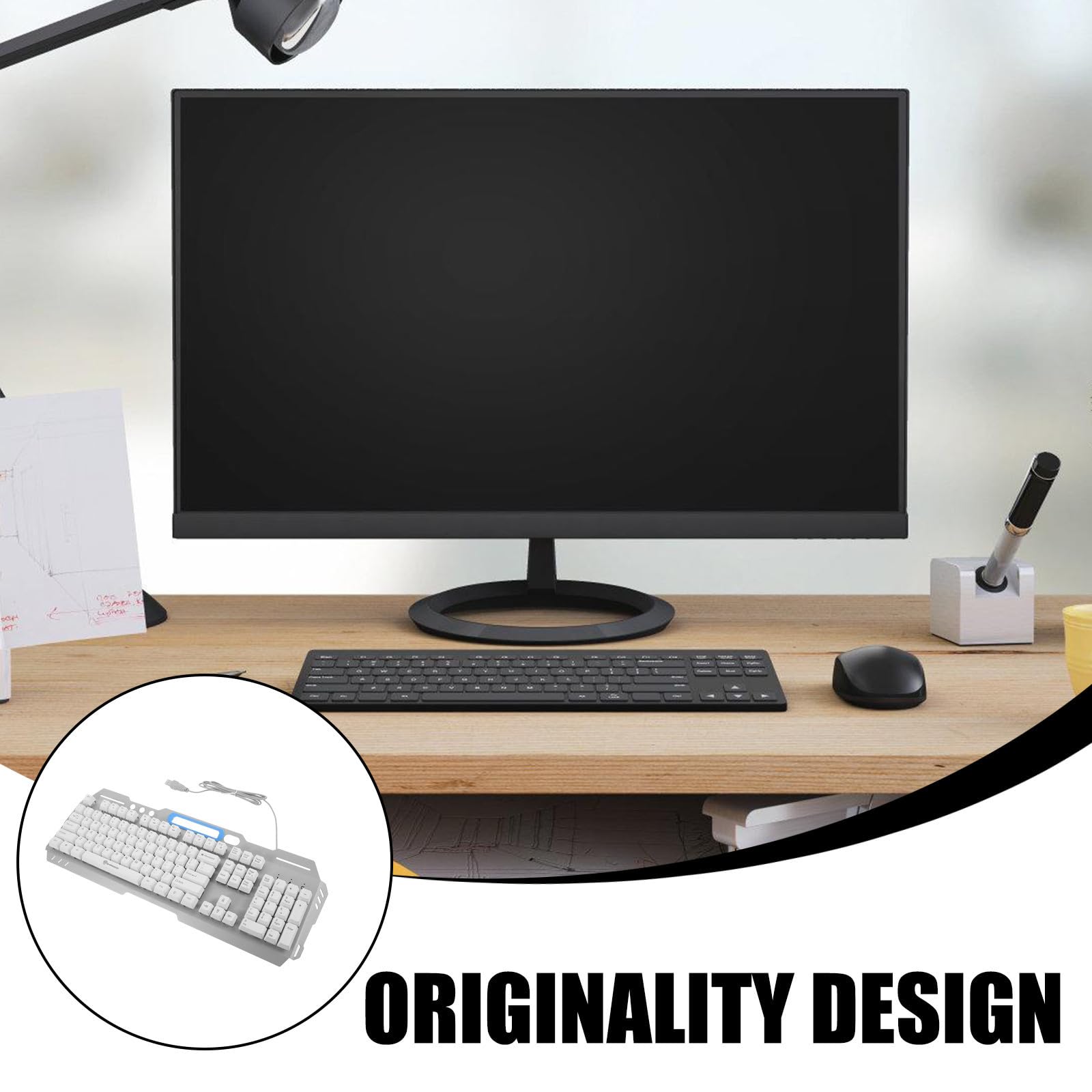 Tastiera e Mouse Wireless Mini in Metallo Argento per Computer