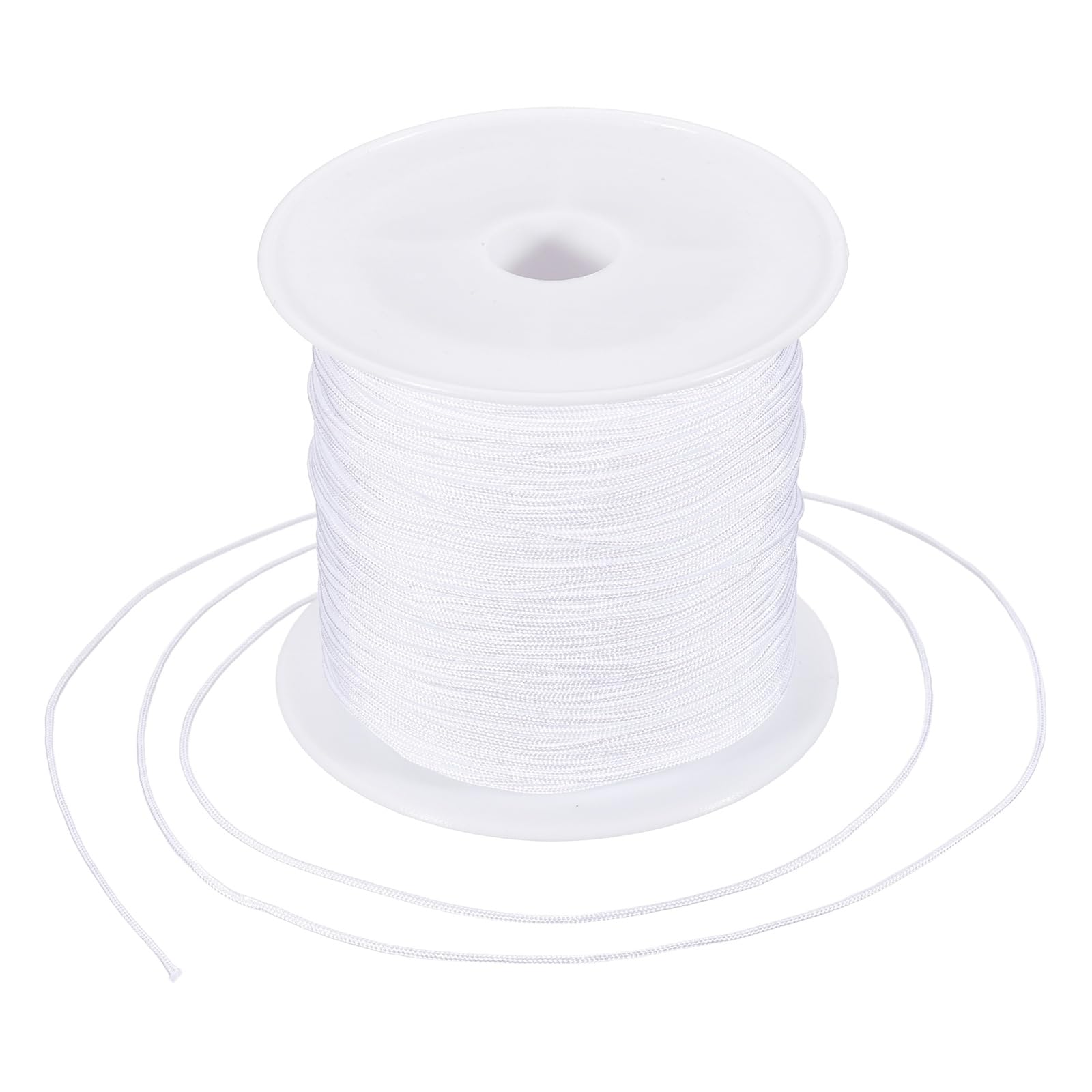 sourcing map 0.6mm Nylon String for Bracelets, 44 Yards Satin Nylon Beading Thread Chinese Knotting Cord for Jewelry Making DIY Craft Beading Friendship Necklace Bracelet(White)
