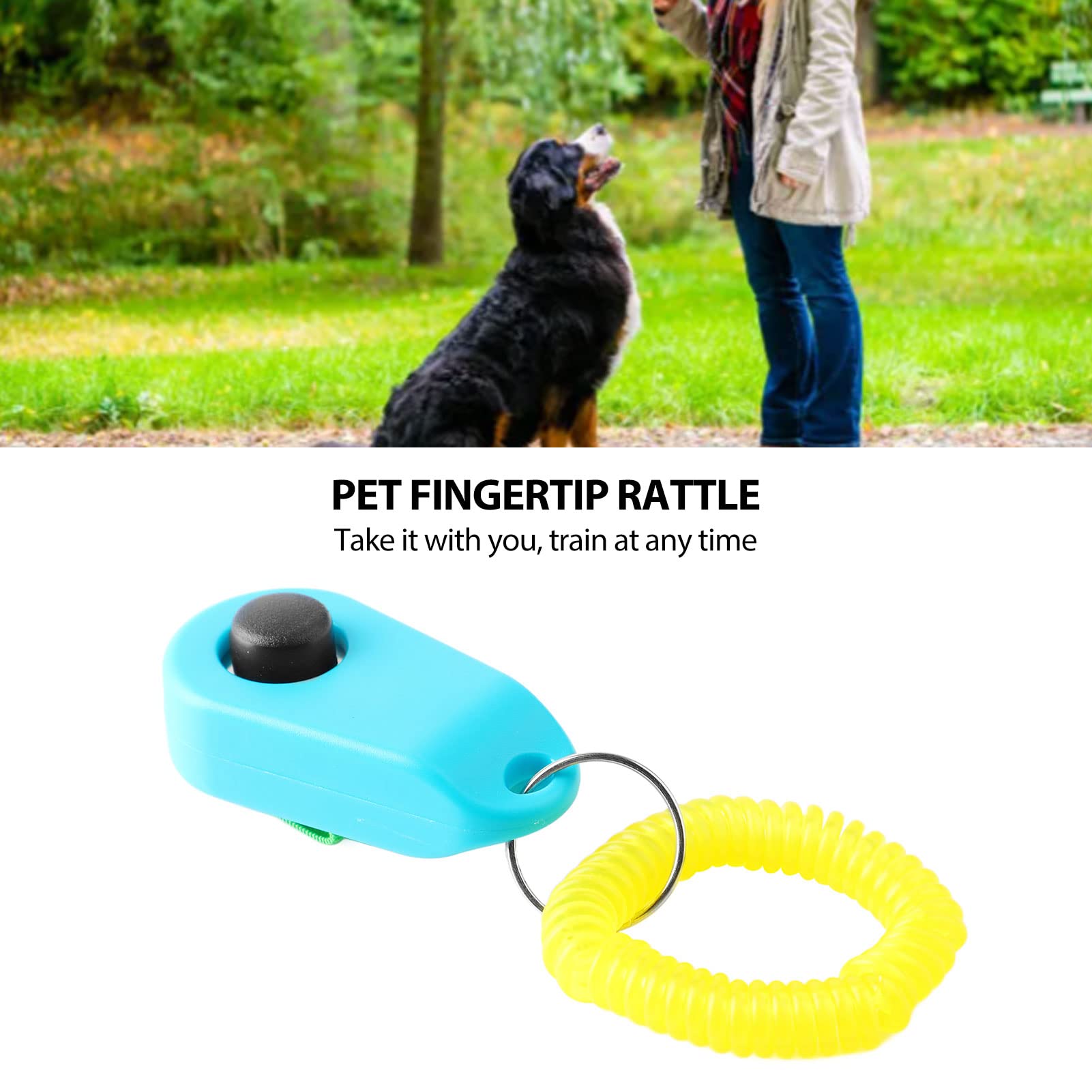Mossworld Hundetraining Clicker 4er-Set – Mit Handgelenkband, Für Hunde, Katzen, Vögel & Verhaltenstraining