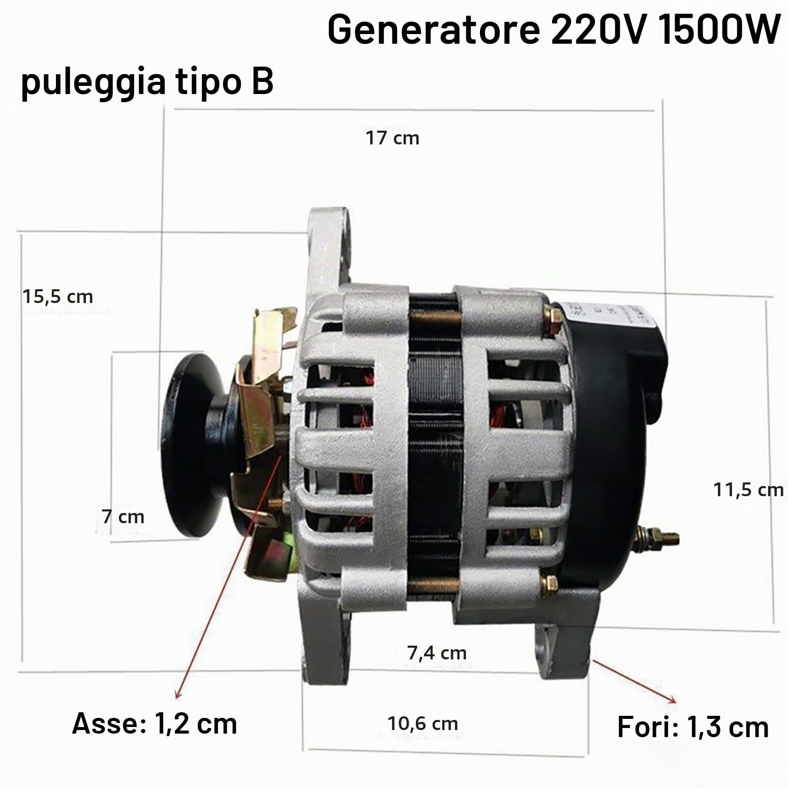 Generatore A Magneti Permanenti 220V 800W / 1300W / 1500W Motore per La Casa della Tensione Costante Senza Spazzole, Core Rame Piccola Alternatore per Tricicli E Motocicli,1500w,220V