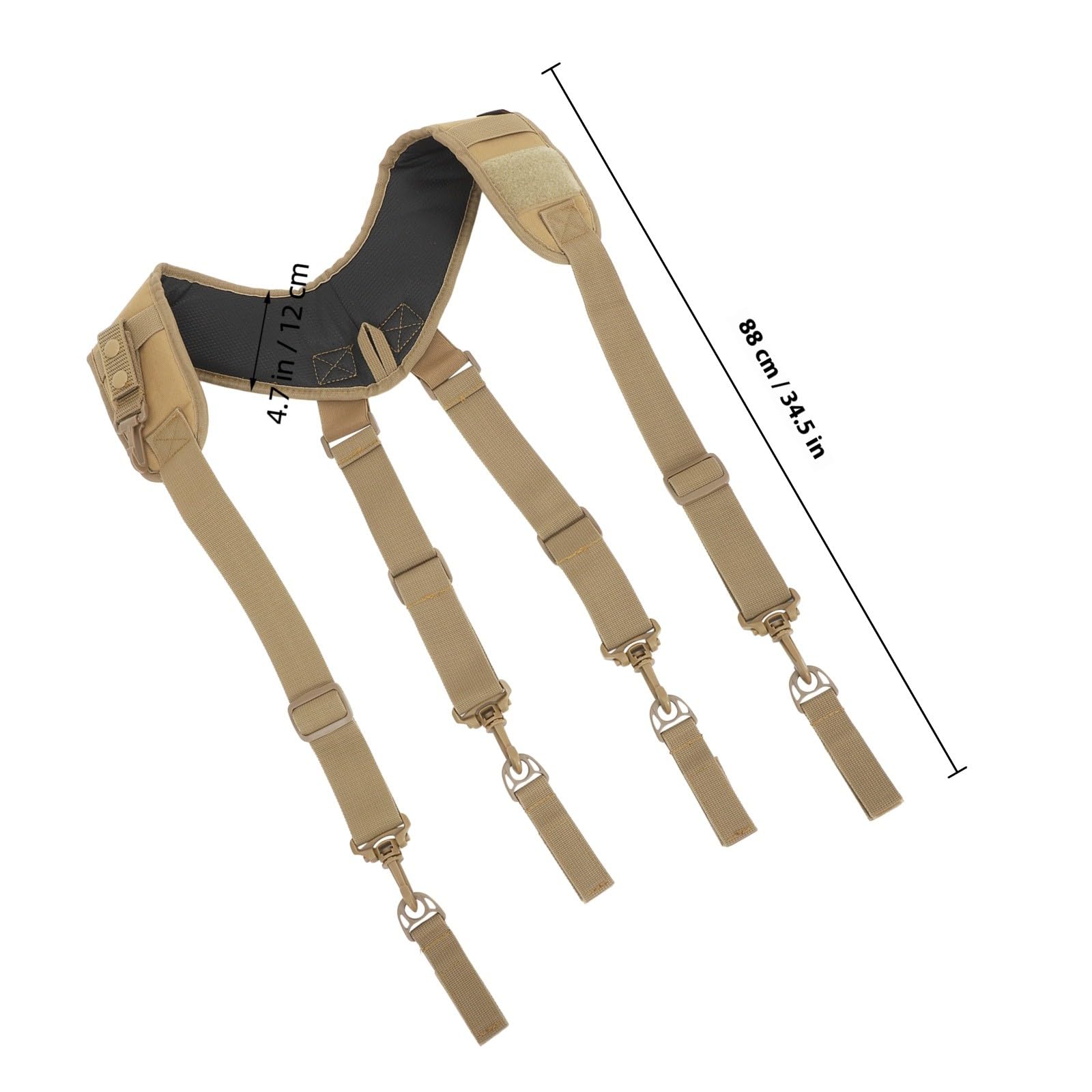 OUNONA Bretelle per Cintura Porta Attrezzi in Nailon Color Kaki con Eccezionale Durata e Cinghie Regolabili al Petto per Falegnami ed Elettricisti in Ambienti di Lavoro Professionali