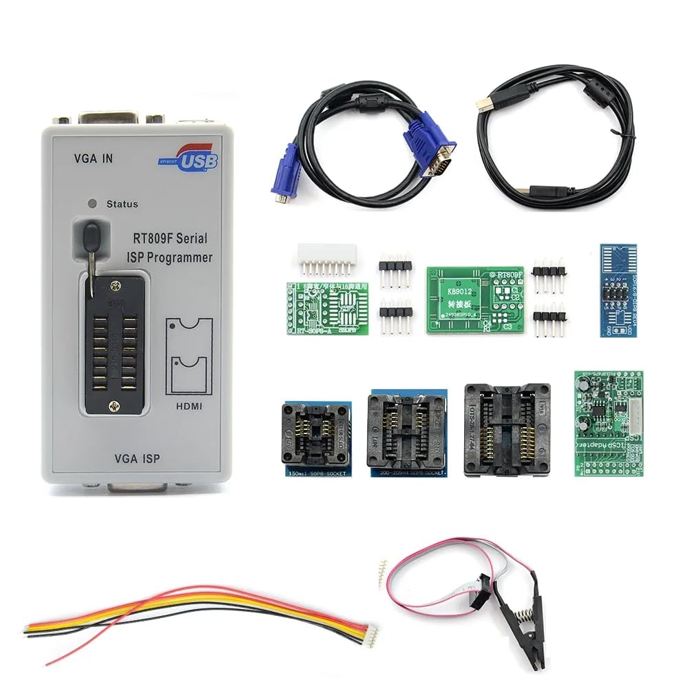 IFIX RT809F ISP Special Programmer Multi-Function with SOP8 Test Clip, TSSOP8/SSOP8, with 7 Adapters Electronic Components-image-47