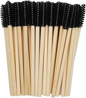50Pcs Disposable Eyelash Brush Disposable Mascara Wands Eyelash Extensions Bamboo Handle Eyelash Brush Fine Eye Lash Applicators for Eyelash Extensions