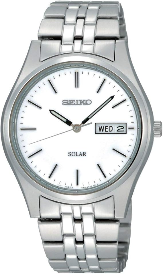 Seiko Men's Analog Solar Powered Watch with Stainless Steel Strap SNE031P1  : Seiko: Amazon.co.uk: Watches