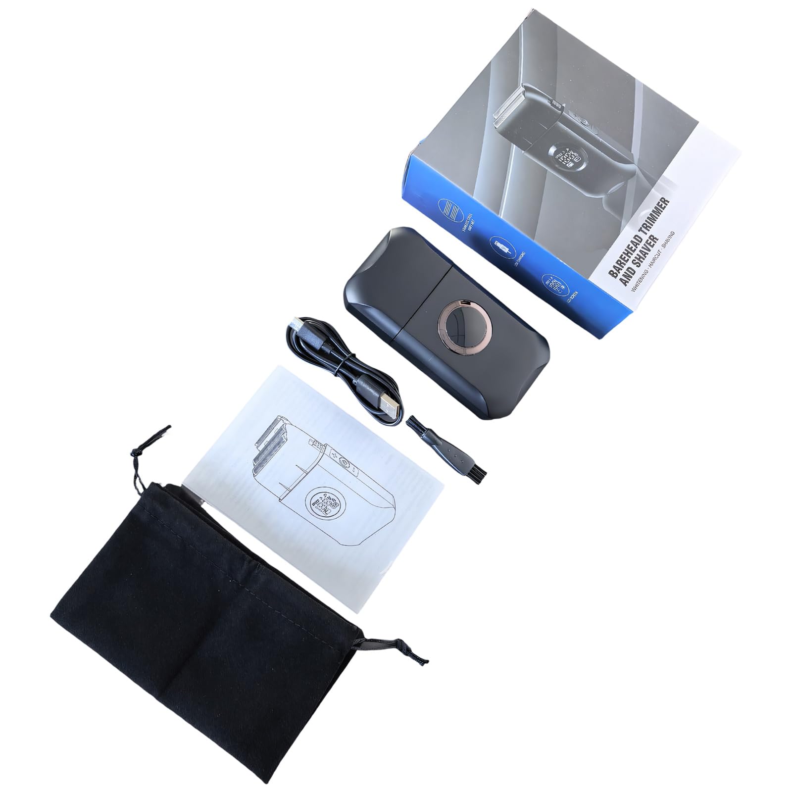 Rasoio elettrico tascabile con ricarica per peli del viso, texture perfetta per viaggi di lavoro e palestra, taglierina elettrica ricaricabile tramite USB