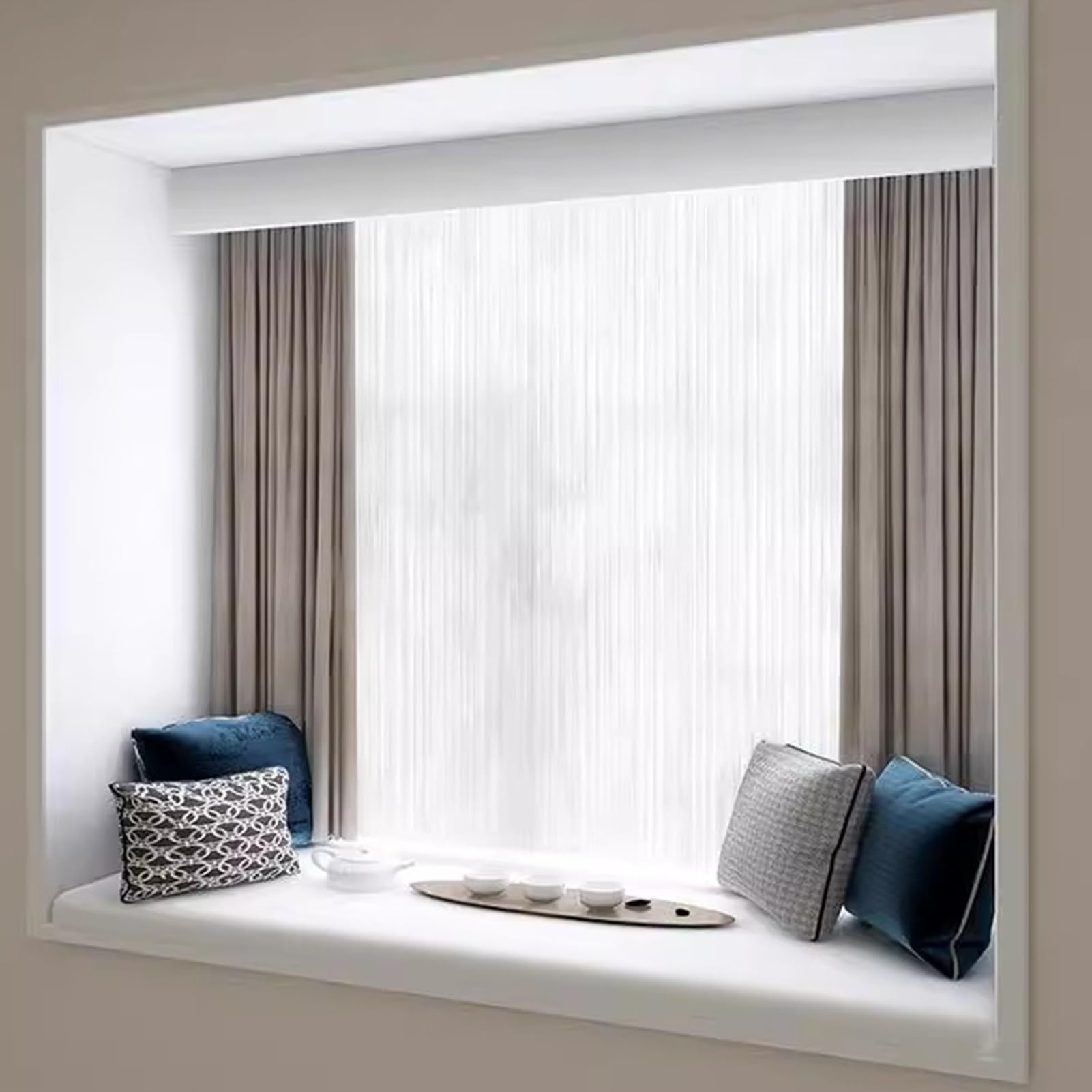 Système de rail de rideau à double rail blanc pour plafond avec accessoires