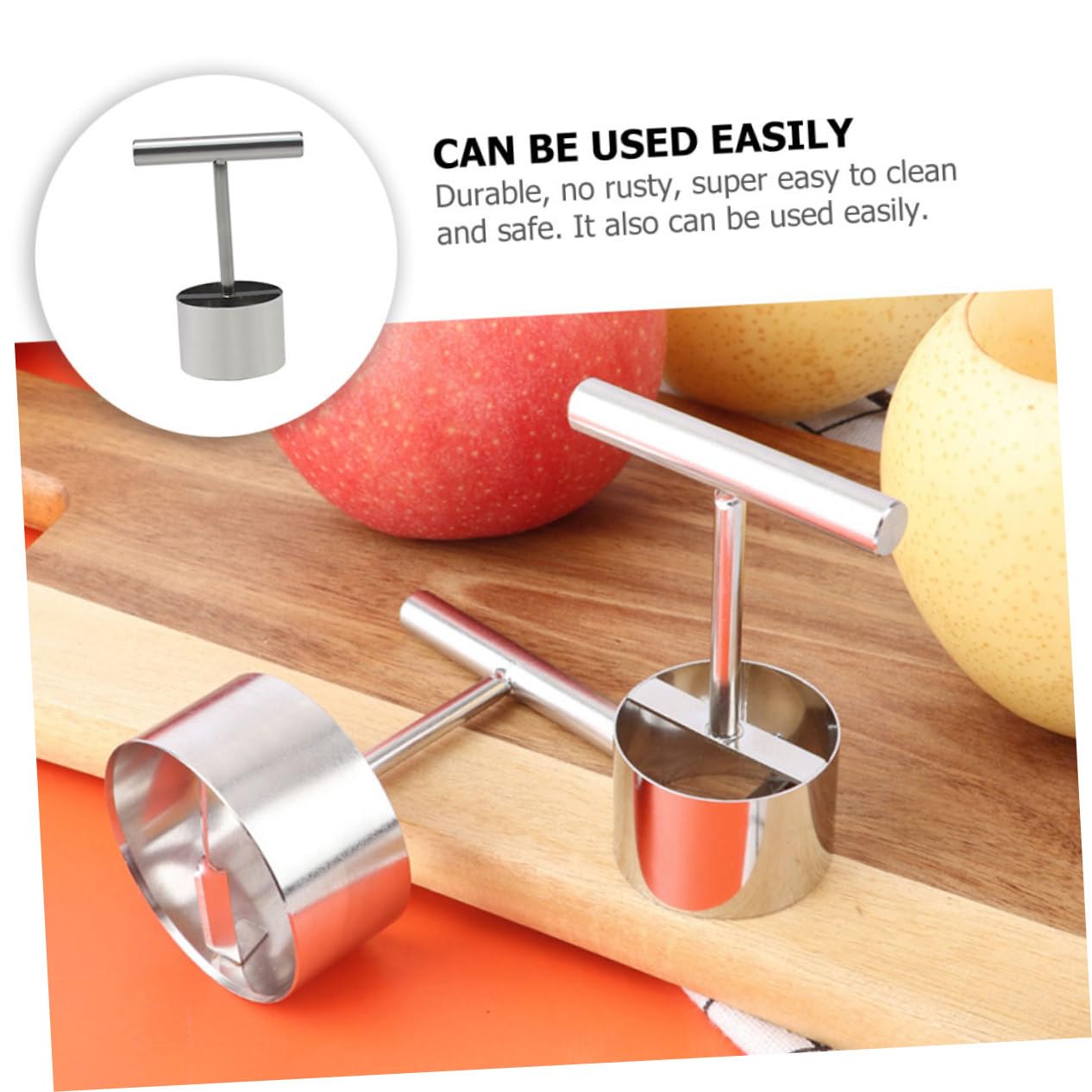 5piezas Descorazonador De Frutas De Acero Inoxidable Herramienta Para Quitar El Corazón De y Manzanas Gadget De Cocina Práctico y Multifuncional Para Frutas De Mediano Fácil De