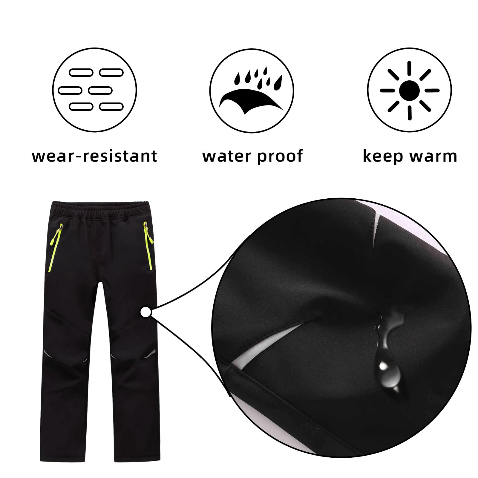 Ragazzo Ragazze Pantaloni Neve Bambino Impermeabile Pantaloni Sci Invernali Pantaloni Trekking Softshell Arrampicata Escursionismo