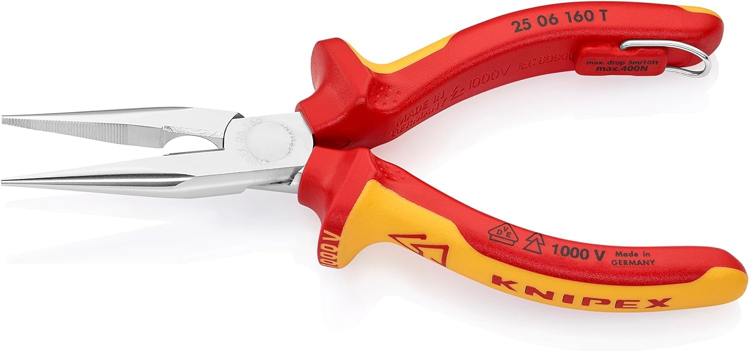 KNIPEX Flachrundzange, VDE-geprüft 160 mm, 25 06 160 T