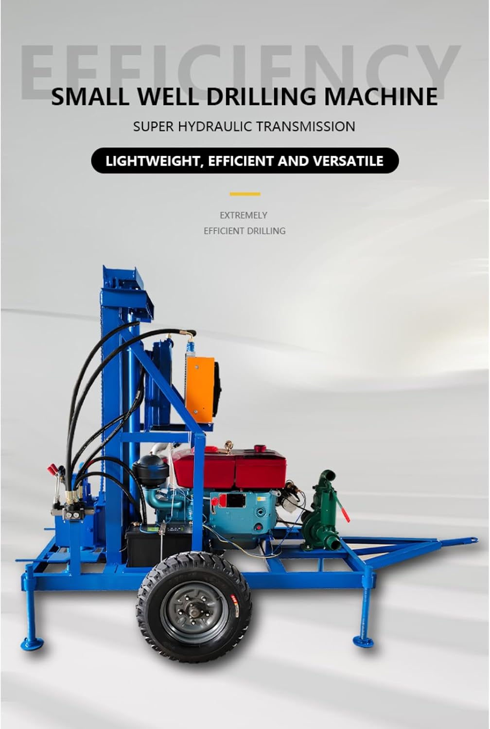 Water Well Drilling Rig Compact Borehole Drilling Machine 75-325mm Diameter 150m Depth Portable Driller for Farm Irrigation Residential Groundwater Projects