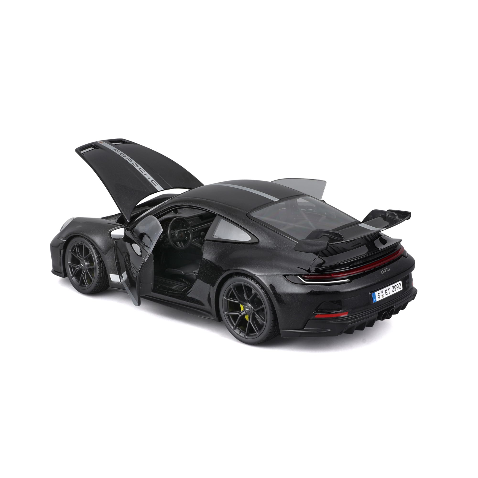 Maisto Porsche 911 GT3 (2022): Modellauto im Maßstab 1:18, Türen, Kofferraum und Motorhaube beweglich, blau (536458B)