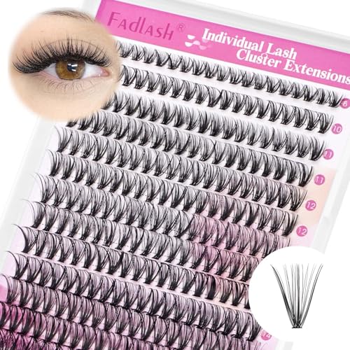 Cluster Lashes Large Tray 30D DIY Eyelash Extension D Curl Individual Lashes Cluster Faux Mink Black Lash Clusters Pre Made Volume Lashes Professional Makeup (30D-0.07-D, 8-16mm)…