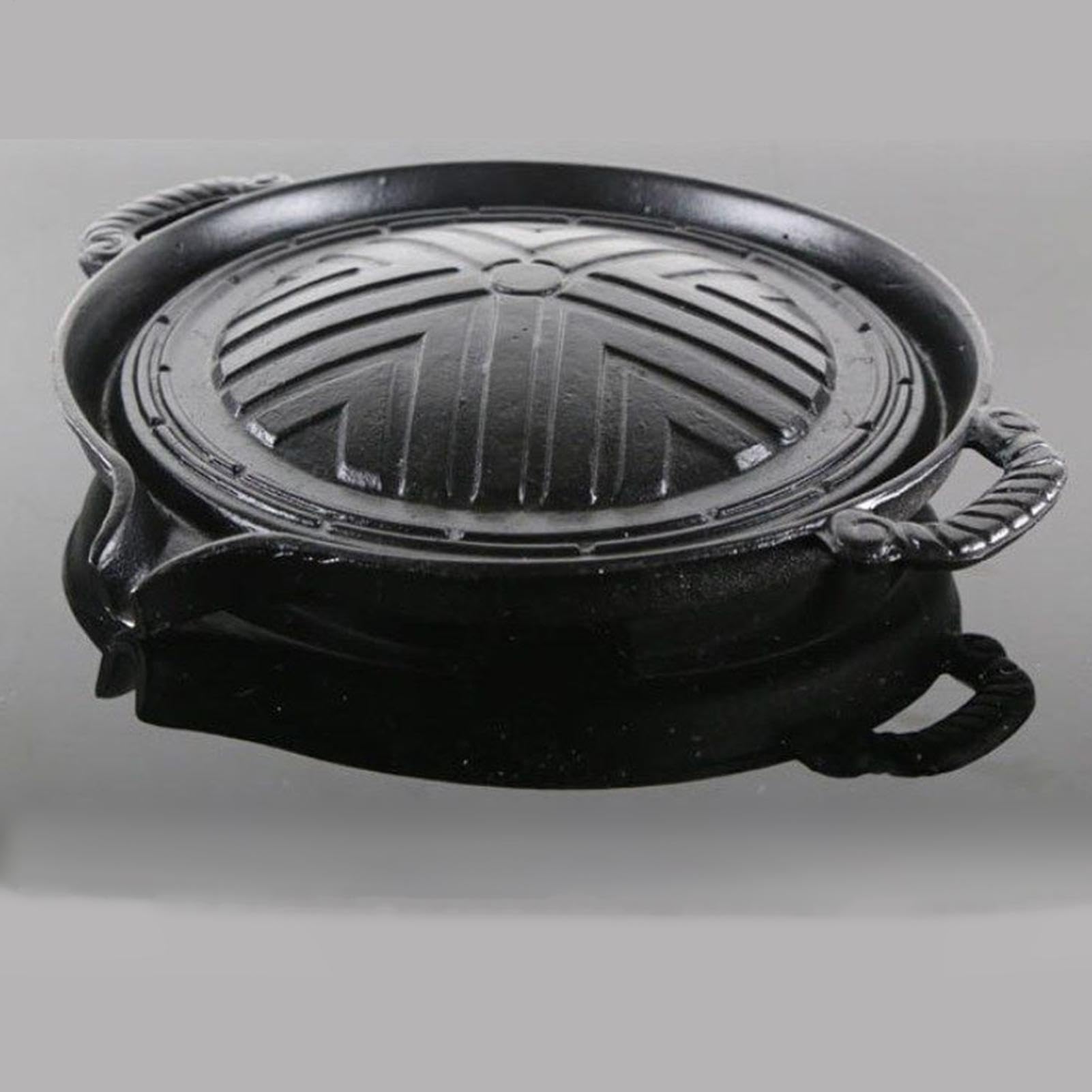 BBQ Cat Iron Grilling Patels, żeliwna patelnia grillowa Patelnia z | Grillowanie talerza smażenia nonstick, 11 -calowa okrągła griddle na do pomieszczenia lub zewnętrznego