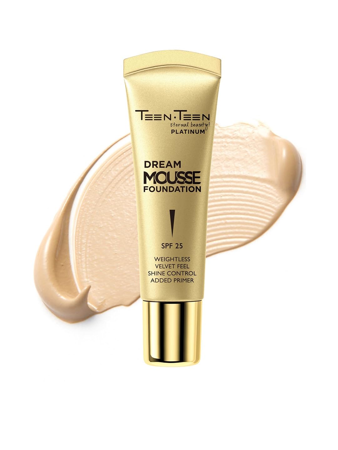 TEEN TEEN Dream Mousse Foundation | Lightweight Velvet Finish with SPF 25 | Shine Control, Added Primer, Smooth Blendable Texture, Cool-Ivory, 30ml