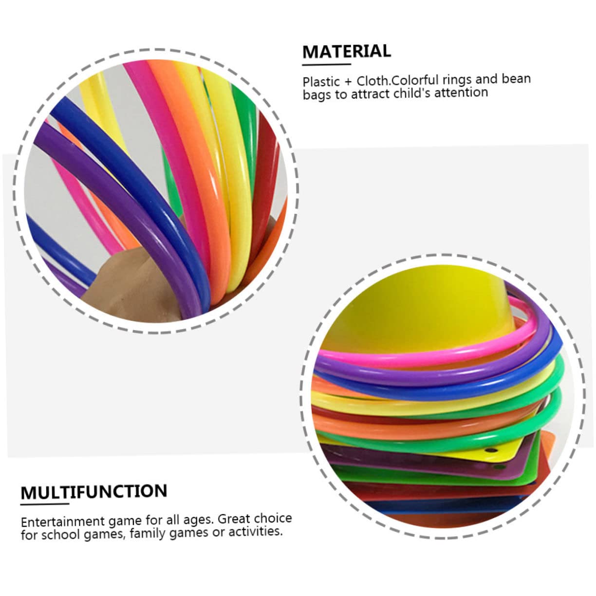 Gioco di Lancio Anelli per Bambini Set 1, Plastico Colorato | Giochi in Famiglia, Design Allegro, Attività Ricreative per Ragazzi e Ragazze Colore Casuale