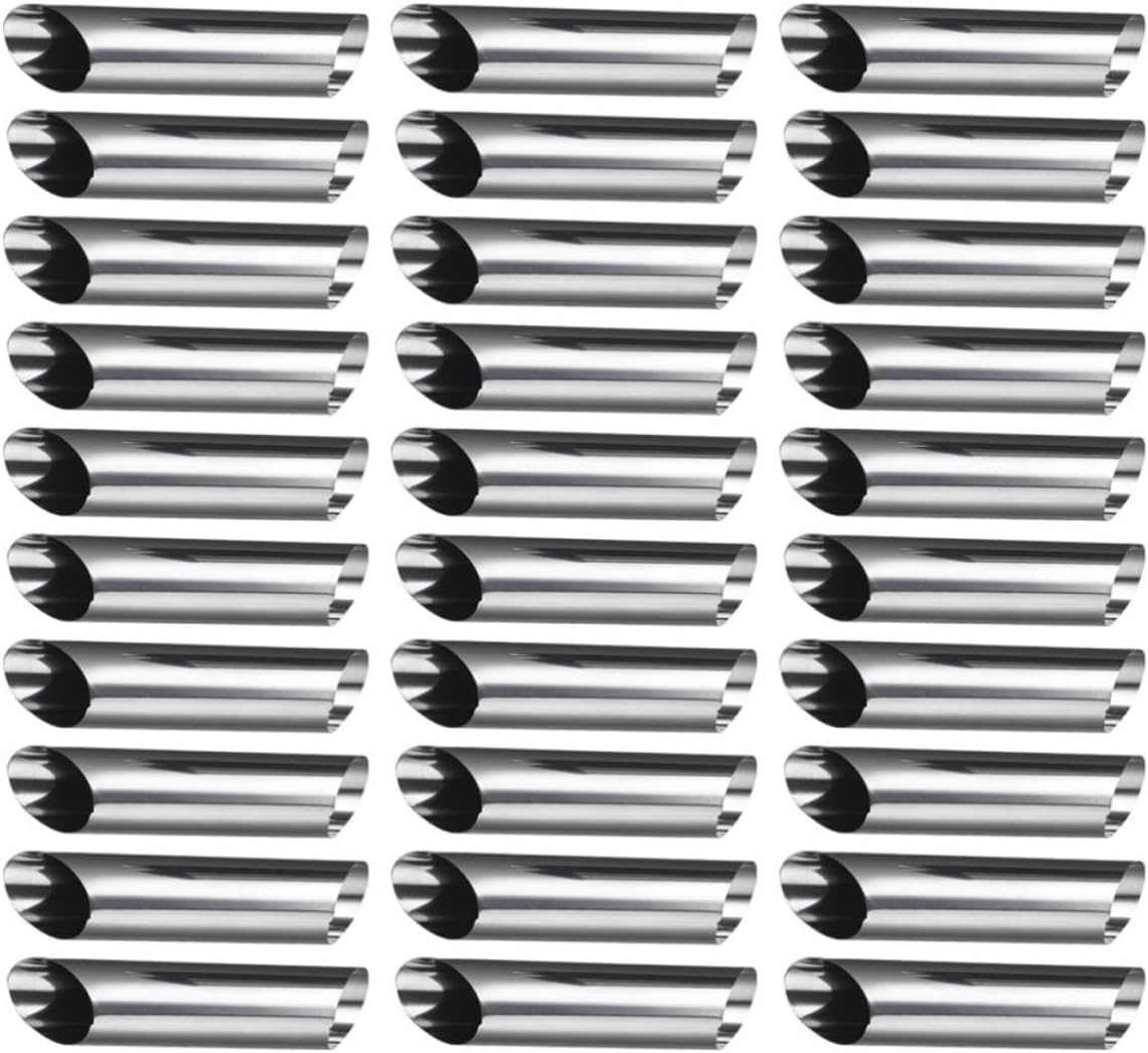 Ipetboom 30pcs Stainless Steel Croissant Tube Molds for Baking Horn Shapes