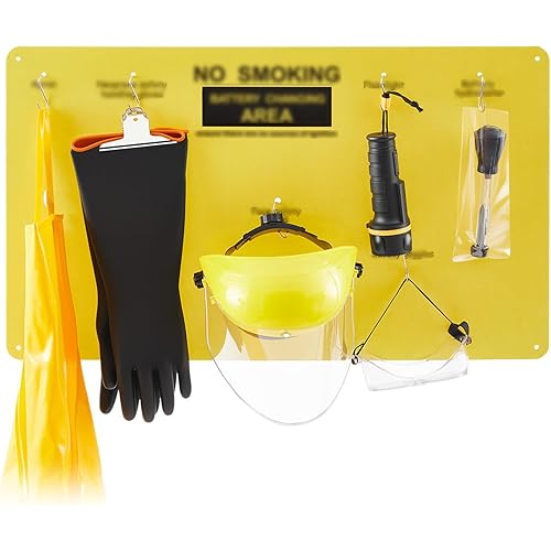 7 Pcs Complete Forklift Battery Protective Handling PPE Kit, PPE Equipment for Lift Battery Water Handling, Propane Tasks, Warehouse Safety Gear Storage