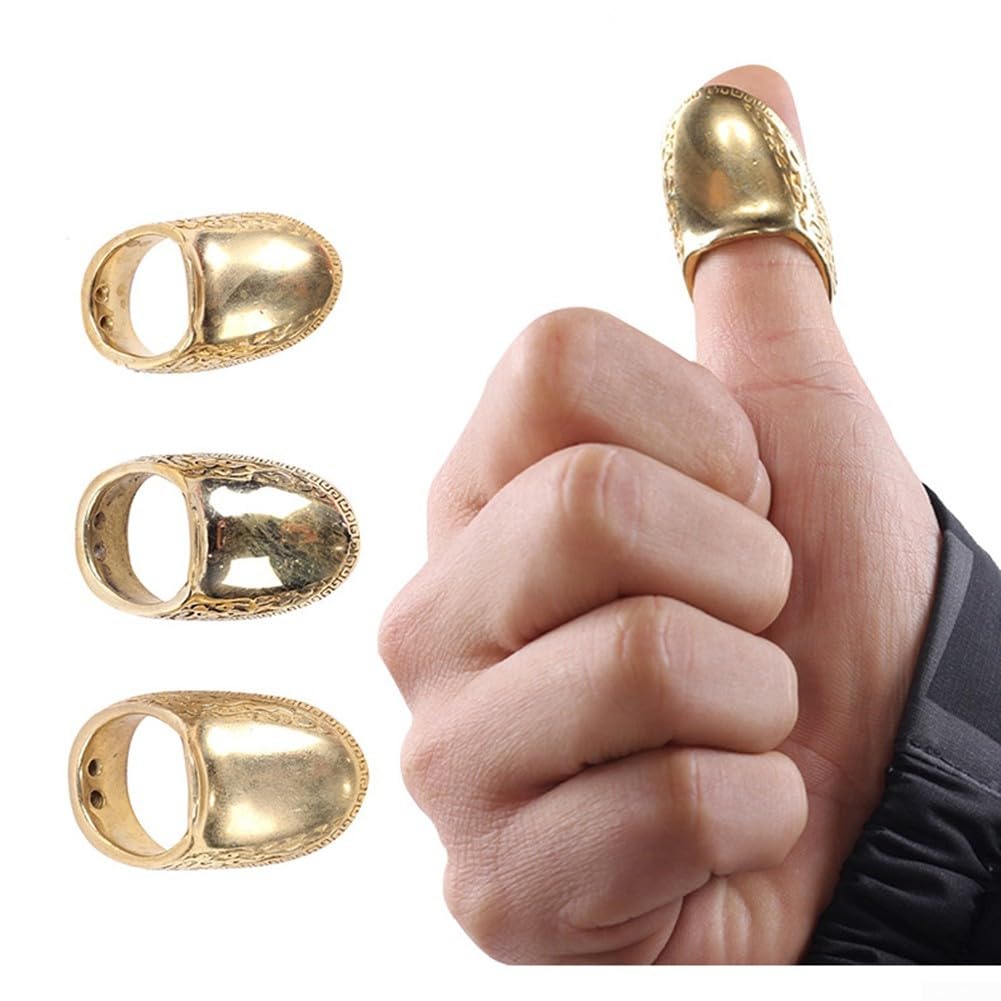 Zoegneer Anello tradizionale per pollice, protezione in ottone per una migliore stabilità di tiro (20 mm)