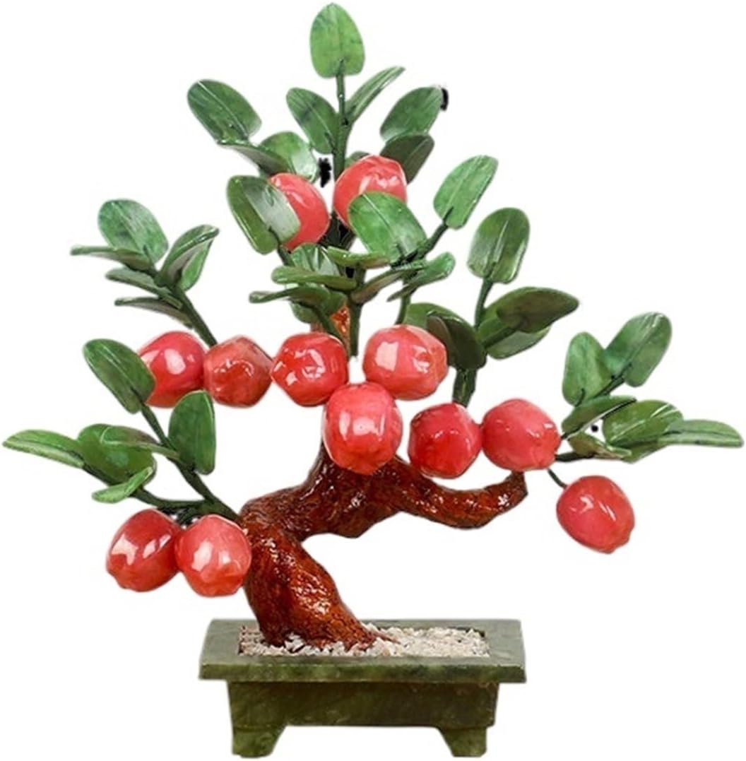 Artificial Plants Indoor Fake Plants Decor Jade Tree Bonsai Ornament Chinese Potted Plant for Home Table Office Simulation tree(Medium)