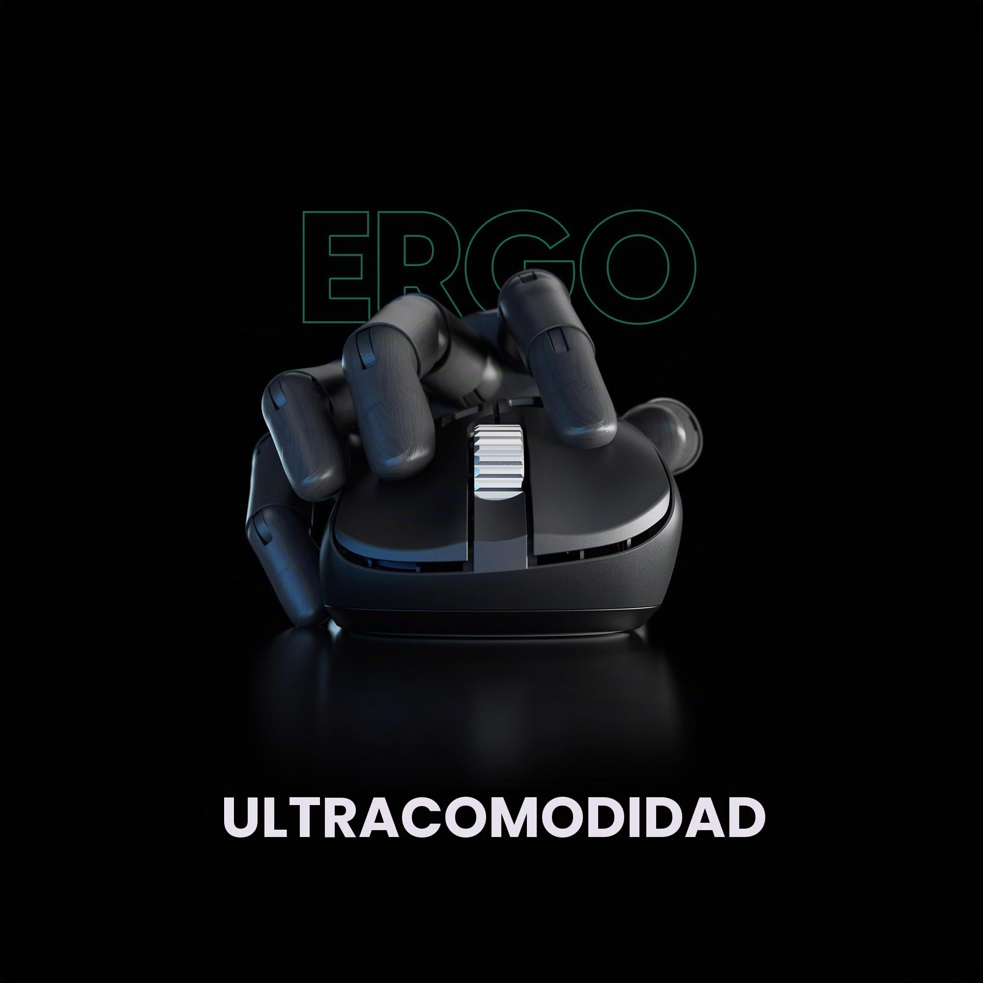 Pulsar Gaming Gears Feinmann Ratón Gaming inalámbrico, Mediano, Negro | Ultraligero 1.62 oz (46g), Ergonómico, Laterales curvos, Joroba central, Agarre Palm/Claw relajado, XS-1, 32K DPI, 8K