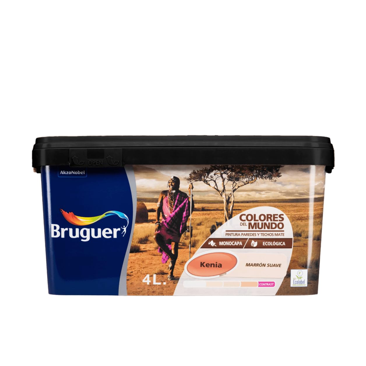 Bruguer Colores del Mundo Pintura para paredes monocapa Kenia Marrón Suave 4 L