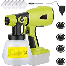 Shkalacar Pistolet a Peinture,Pulvérisateur de Peinture sans Fil, Batterie 20 V Max, pulvérisateur de Peinture électrique portatif avec récipient de 1000 ML, 4 Buses en, Rotation à 360 °