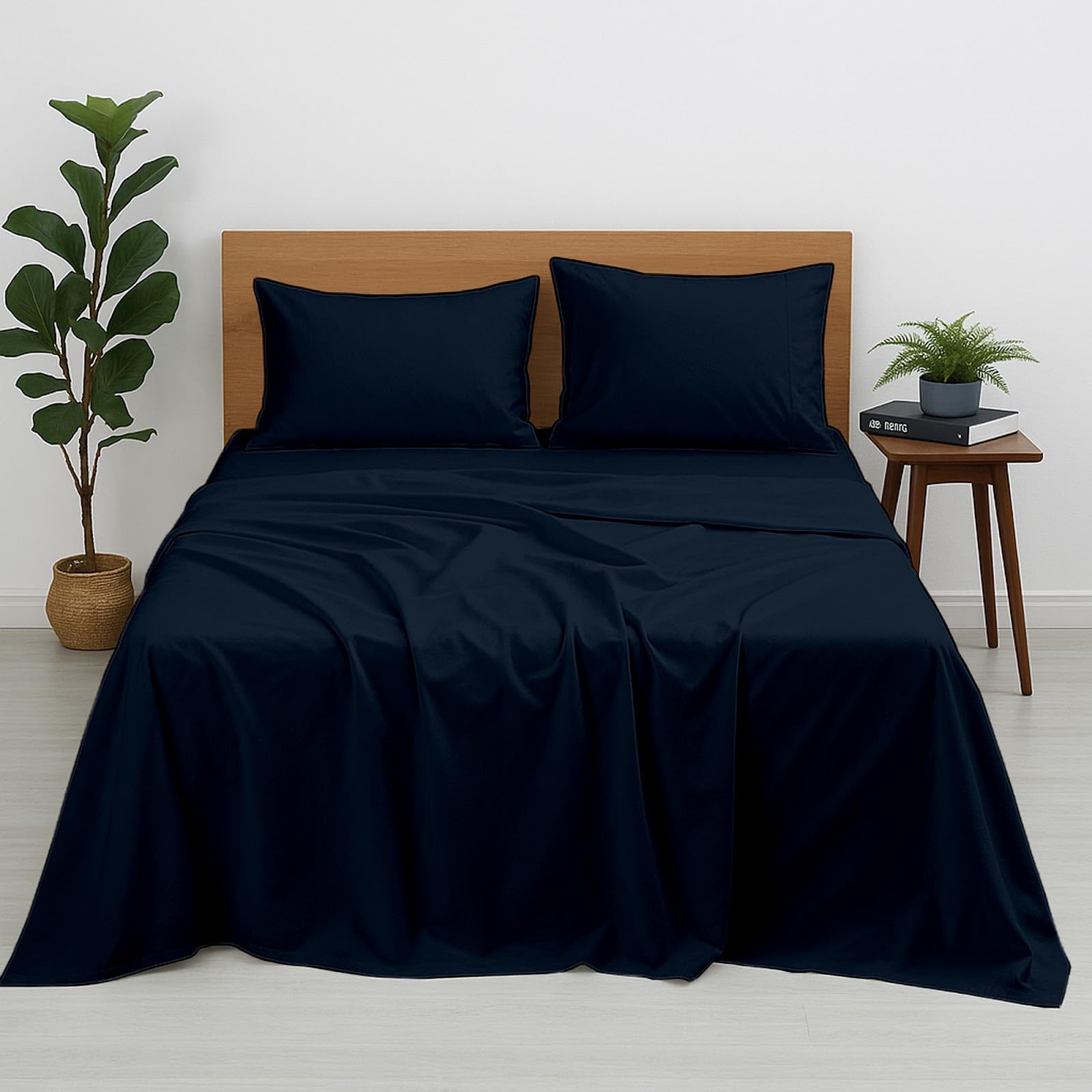 Cottington Lane Premium Quality 100% Egyptian Cotton 4 Piece California King Size Bed Sheet Set Fits 12 inch Deep Pocket Mattress, Naturally Cool,