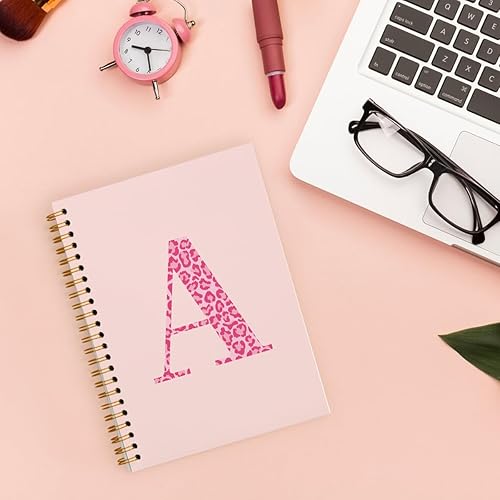 Miniatura 160 de Bnwepo Initial Leopard Letter T Notebook Journal, Preppy Bow Monogrammed Monogram Gifts for Women, Monogram Notebook Journal, Personalized Notebook