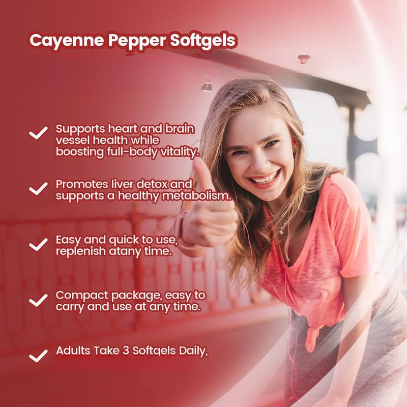Pimienta de Cayena, adecuada para hombres y mujeres, para la salud inmune y general, para uso natural