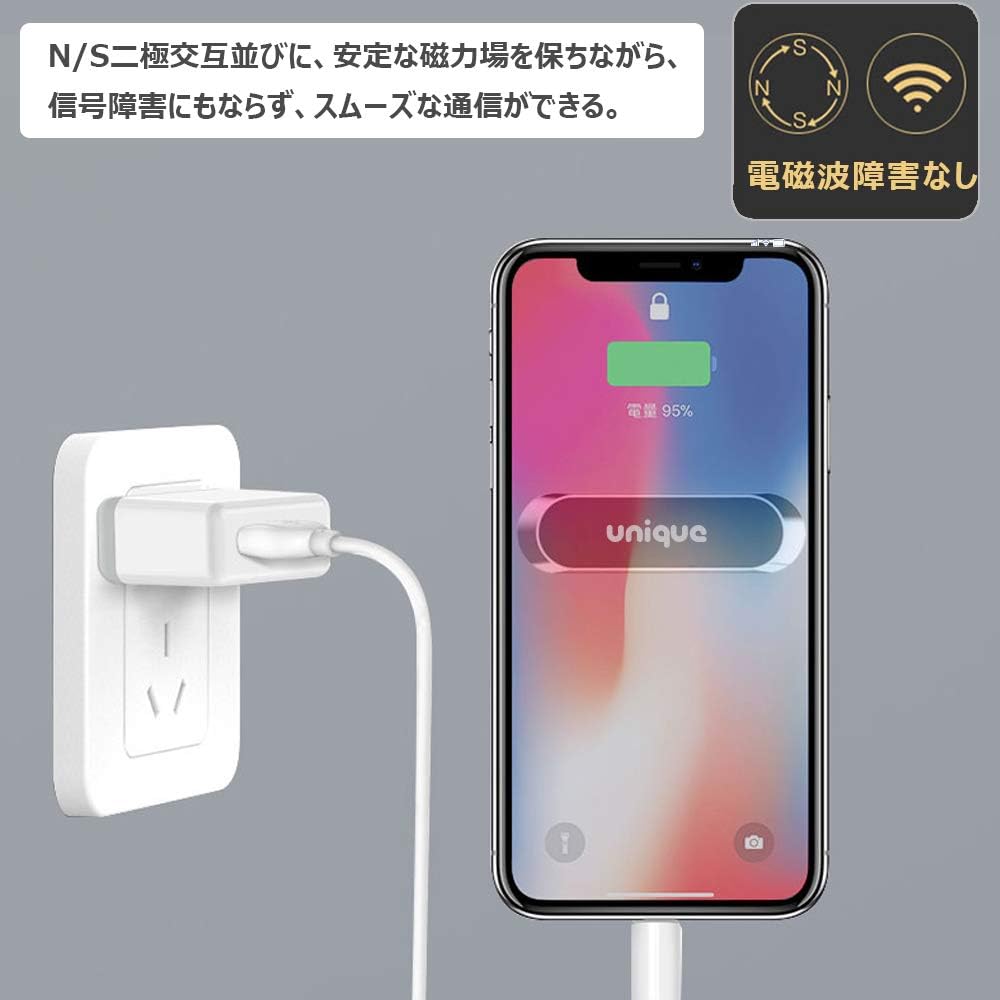 Amazon Unique Spirit 車載ホルダー マグネット スマホホルダー コンパクト 車 キッチン 冷蔵庫 職場 いろんな場所で活用 スマホ固定 磁石 強力 片手 粘着 落下防止 便利グッズ プレート付く 携帯電話ホルダー 車 バイク