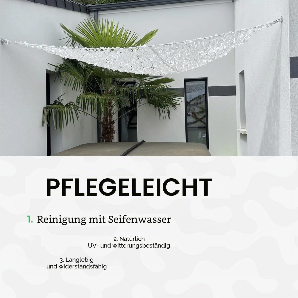 Tarnnetz, militärisch, verstärkt, weiß, hochwertig, Sonnenschutz & Sonnensegel, UV-Schutz, Terrasse, Pergola, Garten, Jagd, Airsoft, Deko, strapazierfähig, langlebig, 3 x 4 cm, 3 x 5 cm