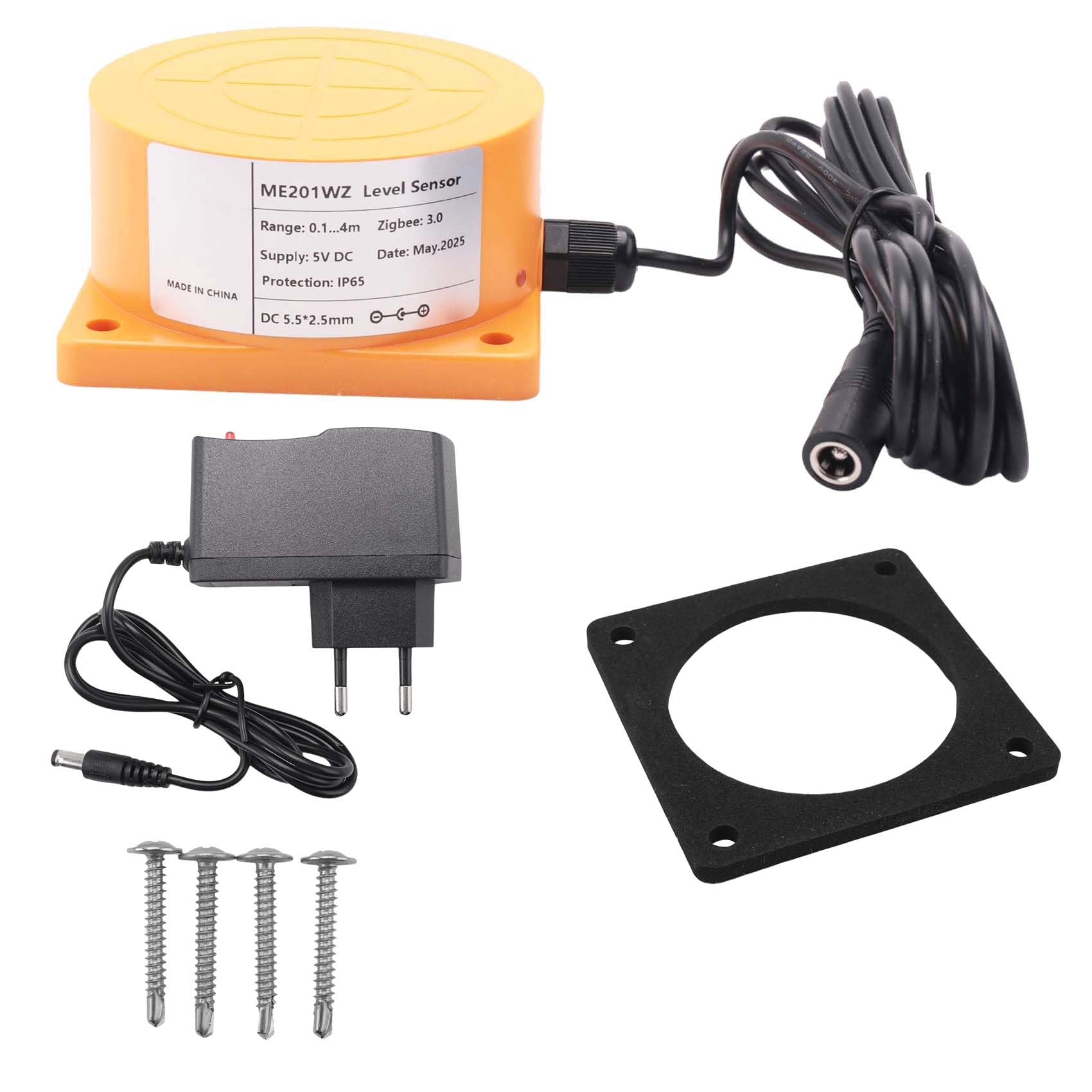 Tuya Smart Zigbee Ultraschall-Wassertankstand-Monitor-Sensor Echtzeit-Benachrichtigungen App-Steuerung für IOS & Android EU-Stecker