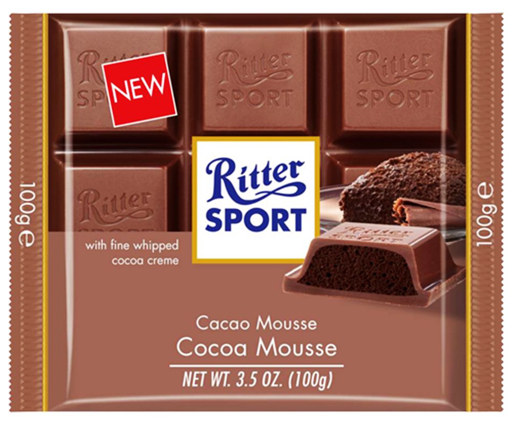 Ritter Sport Bar Cocoa Mousse, 3.5 oz