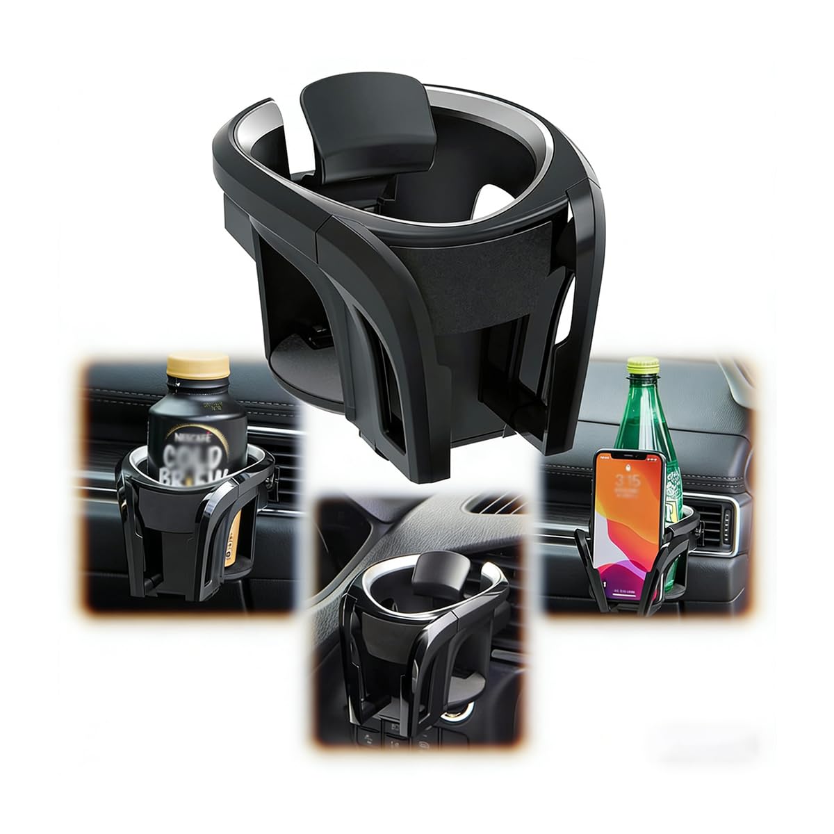 Car Cup Holder Mount for Polestar 3 2024, 2 in 1 Adjustable Multifunction Portable Auto Vehicle Vent Mount Water Drink air Outlet Clip Cup Holder,Red