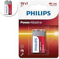 Bateria Philips 9V 6LR61 Power Alkalina C/ 01 Unidade Original