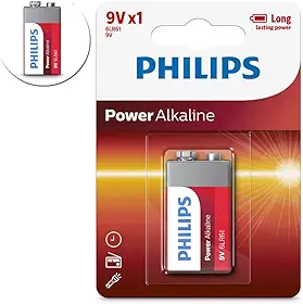 Bateria Philips 9V 6LR61 Power Alkalina C/ 01 Unidade Original
